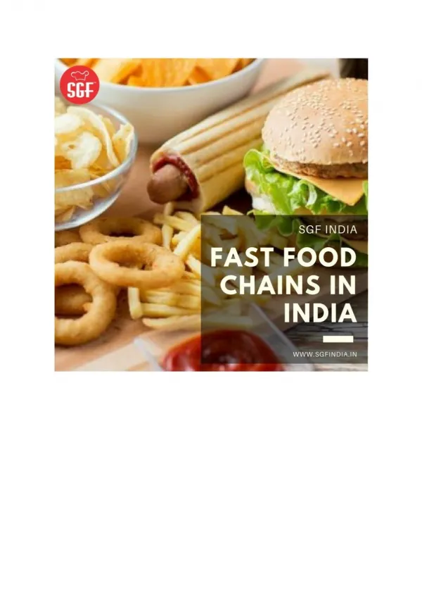 FAST FOOD CHAIN IN INDIA