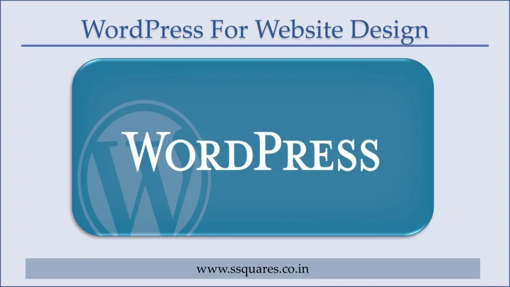 wordpress for website design