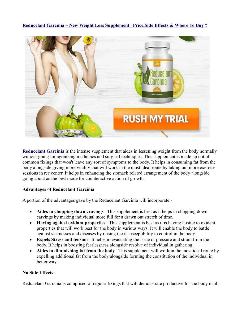 reducelant garcinia new weight loss supplement