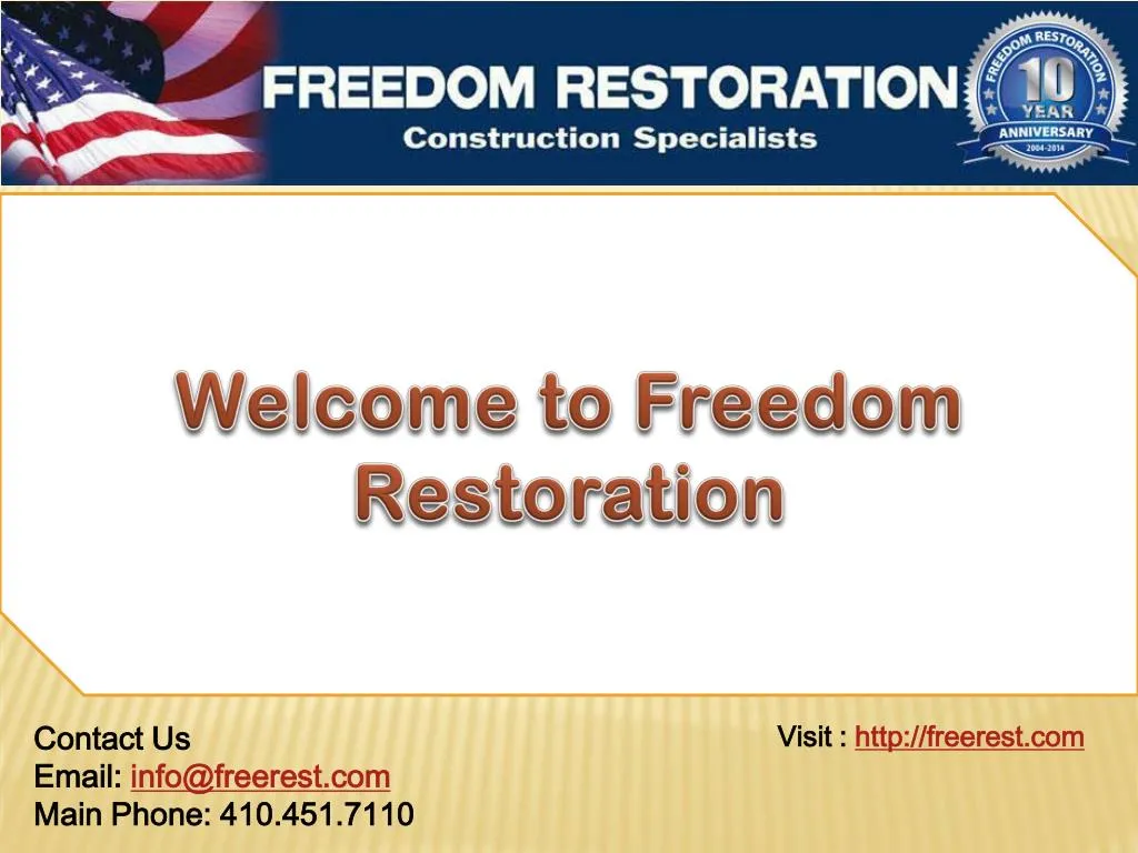 welcome to freedom restoration
