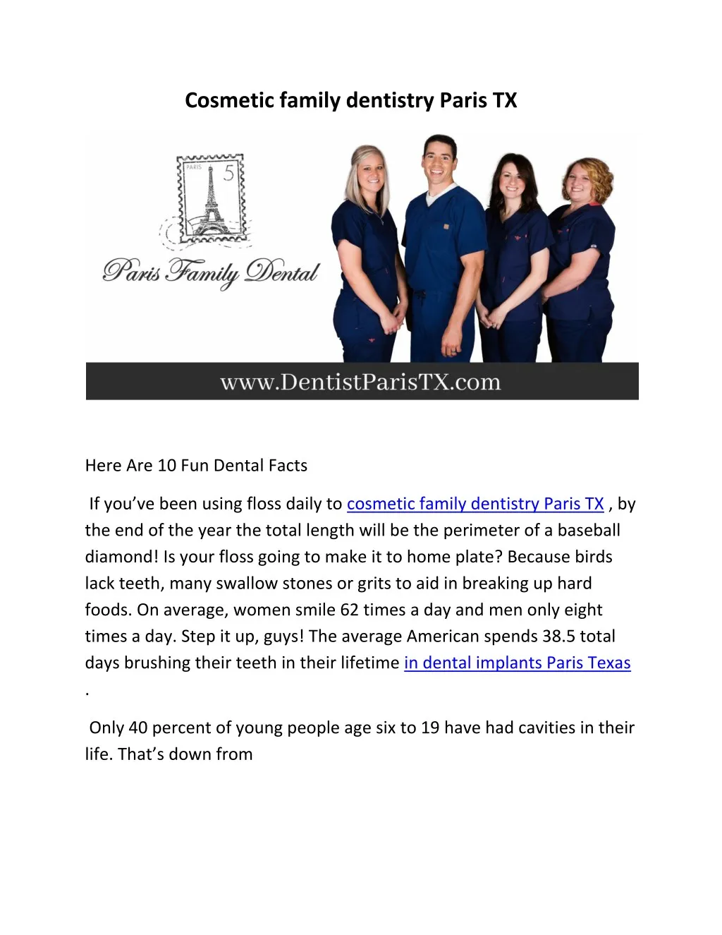 cosmetic family dentistry paris tx