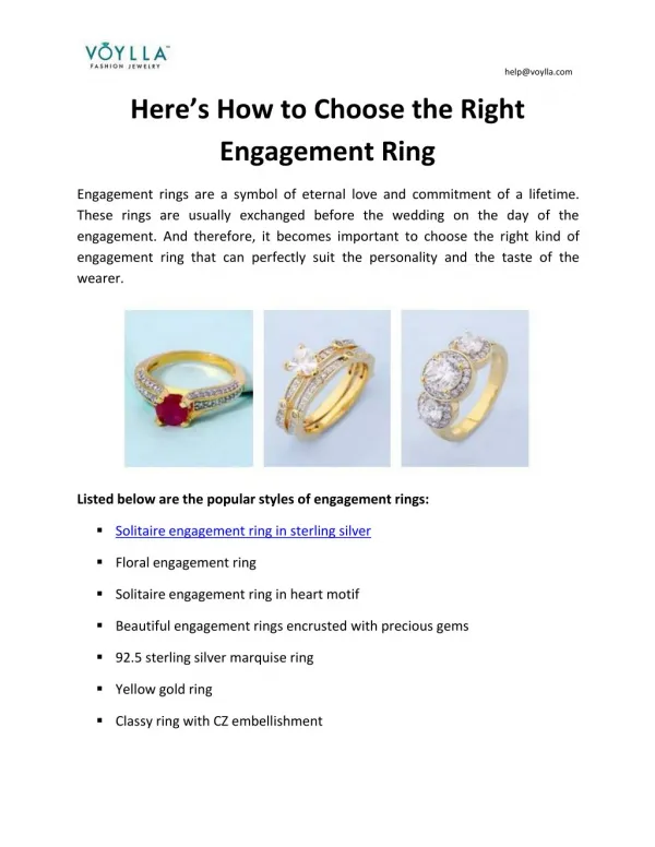Here’s How to Choose the Right Engagement Ring