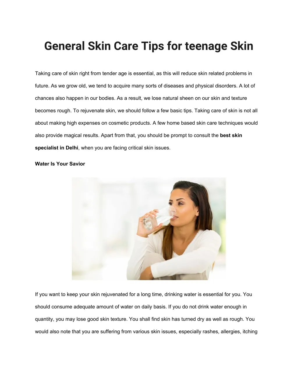general skin care tips for teenage skin