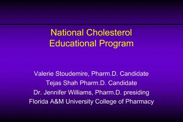 National Cholesterol Educational Program
