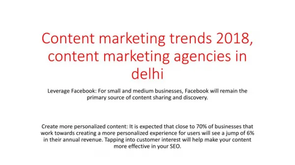 Content marketing trends 2018, content marketing agencies in delhi