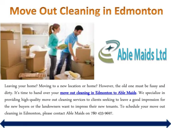 Move Out Cleaning in Edmonton