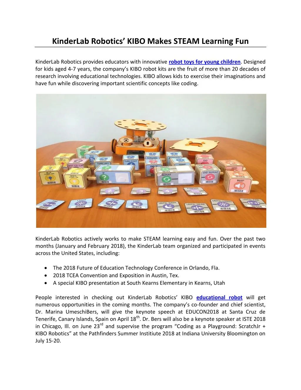 kinderlab robotics kibo makes steam learning