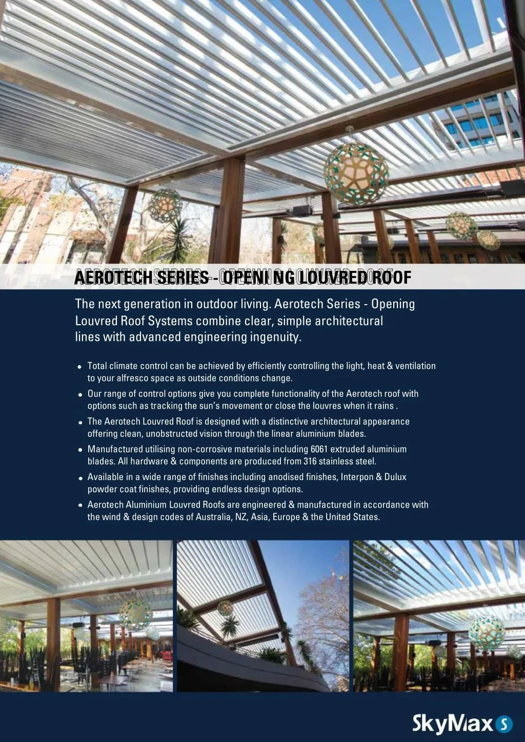 aerotech series openi ng louvred roof