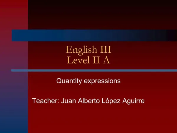 English III Level II A