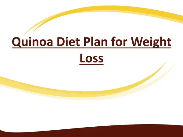 Quinoa Registered Diet Plan for Weight Loss