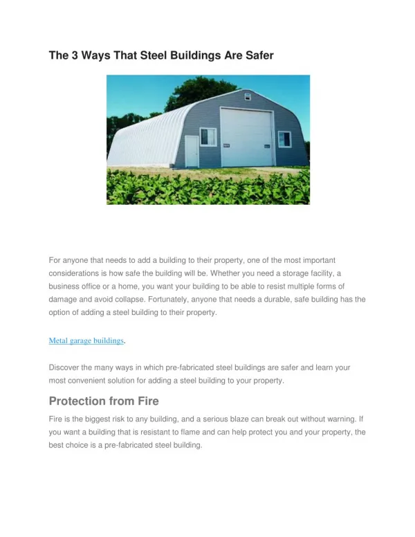 The 3 Ways That Steel Buildings Are Safer