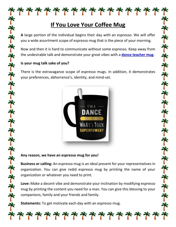 Buy Dance Teacher Coffee Mugs Online