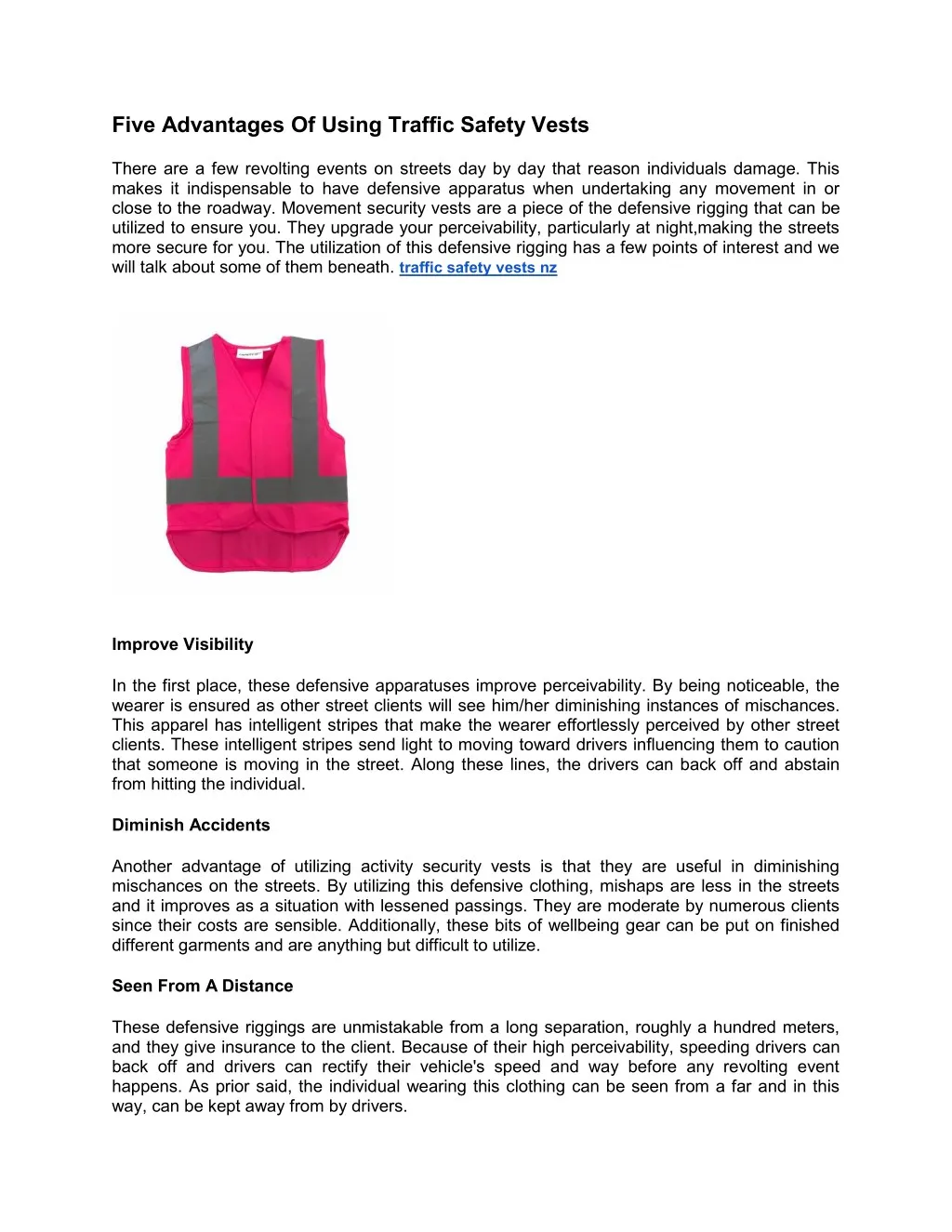 five advantages of using traffic safety vests