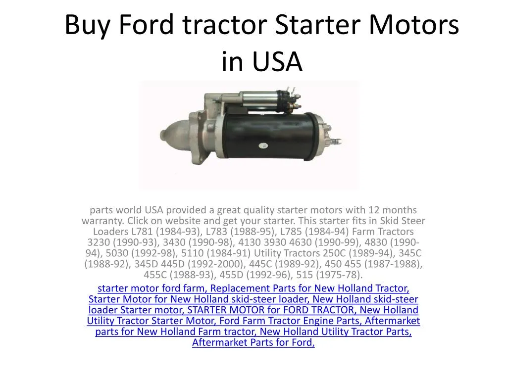 buy ford tractor starter motors in usa