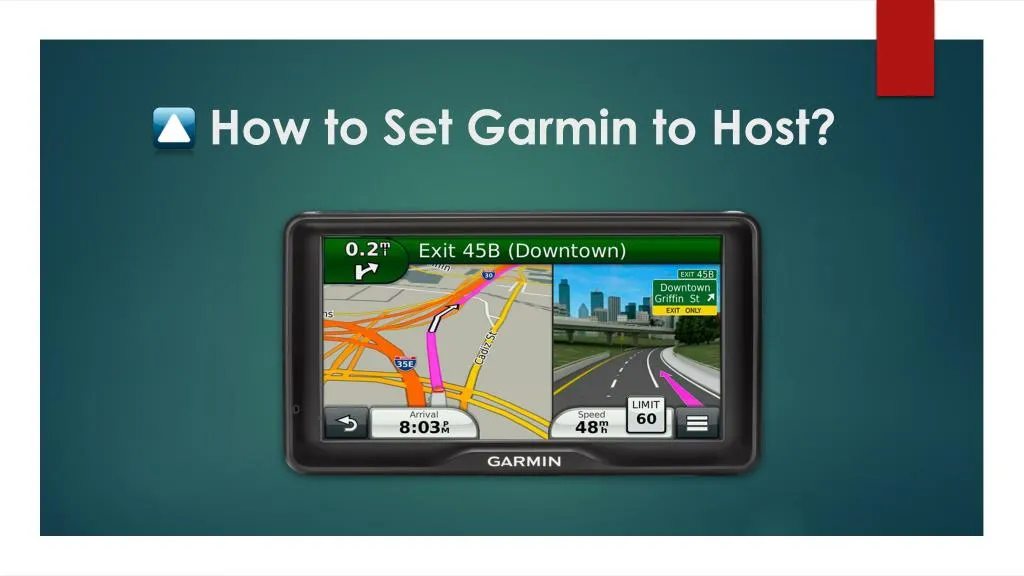 how to set garmin to host