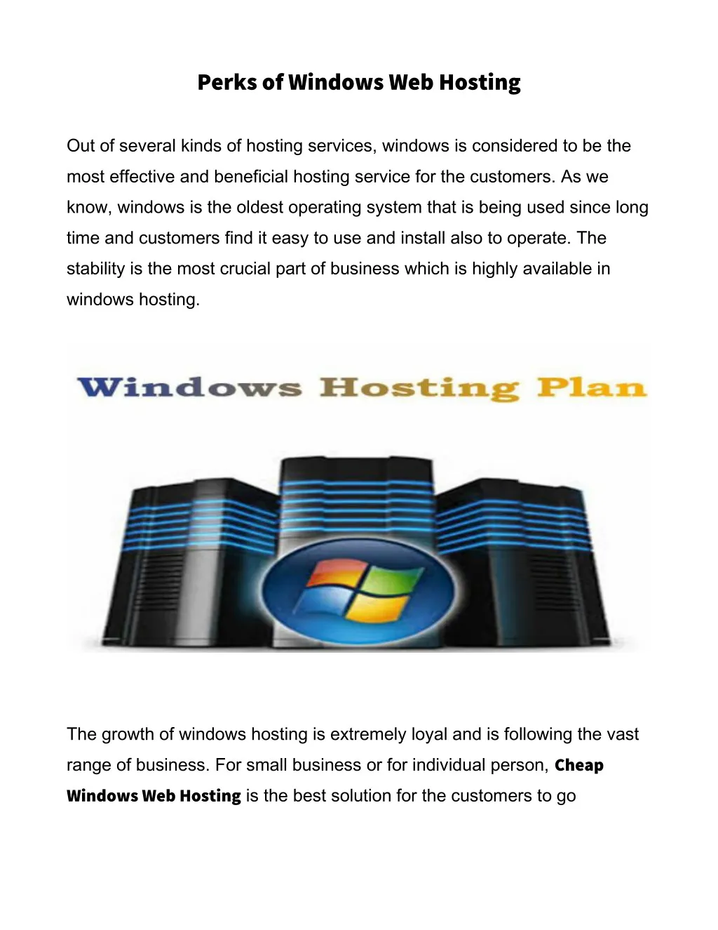 perks of windows web hosting