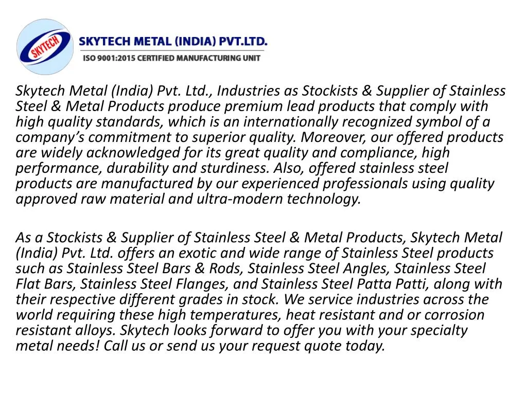 skytech metal india pvt ltd industries