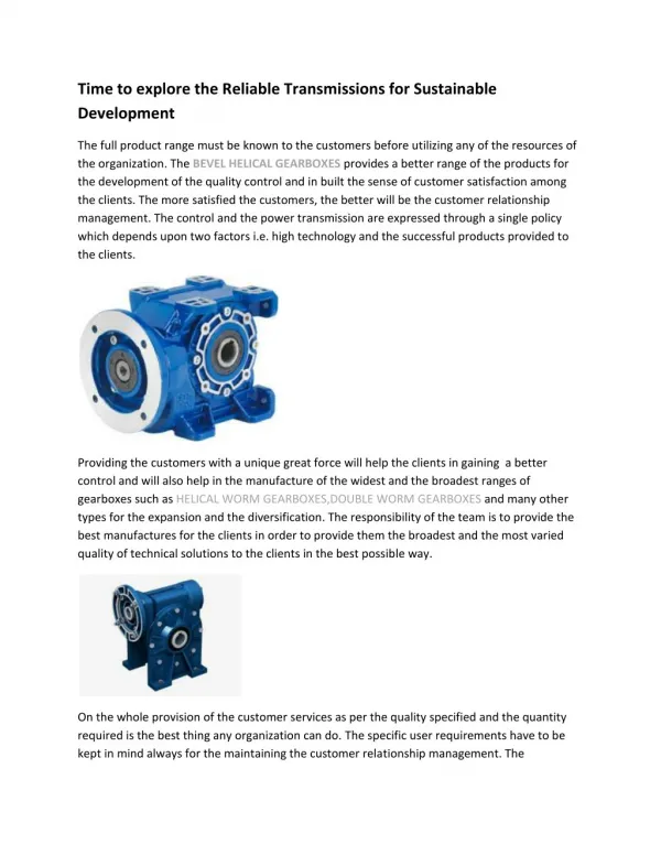 HELICAL WORM GEARBOXES DESIGN