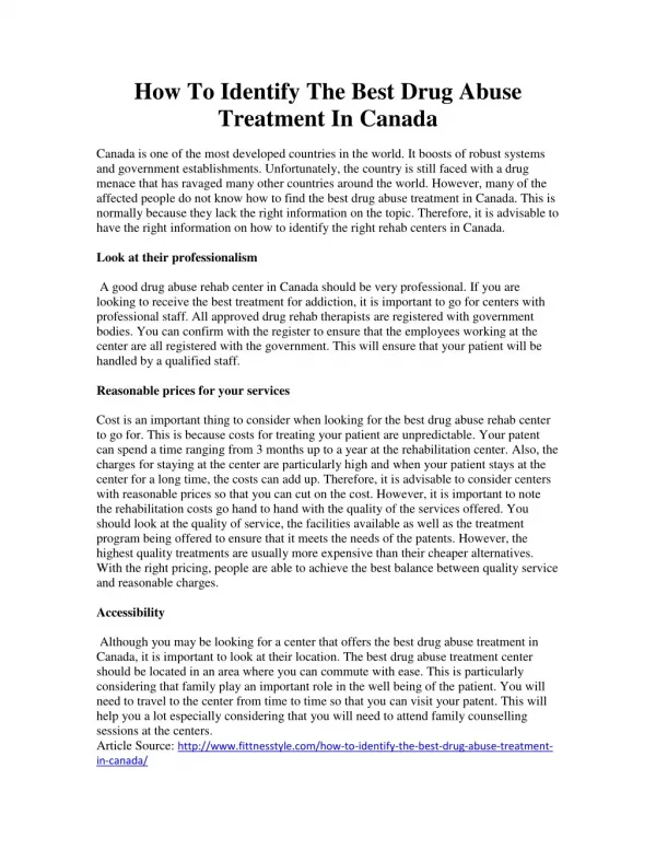 How To Identify The Best Drug Abuse Treatment In Canada