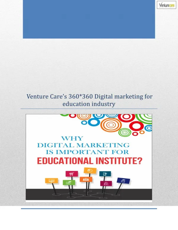 Venture Care's 360 Degree digital marketing for education industry