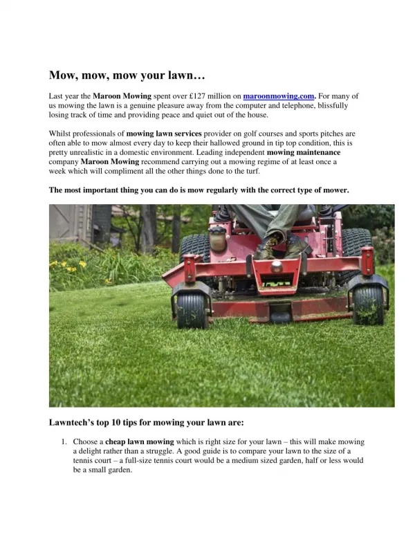 10 good lawn mowing tips