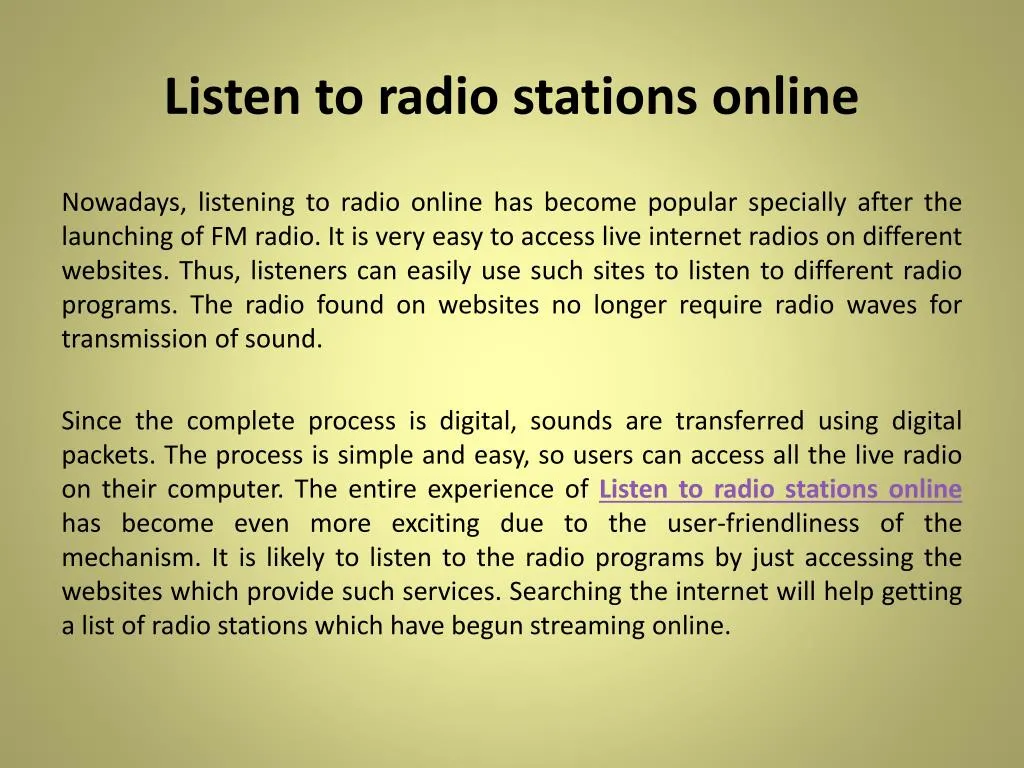 listen to radio stations online