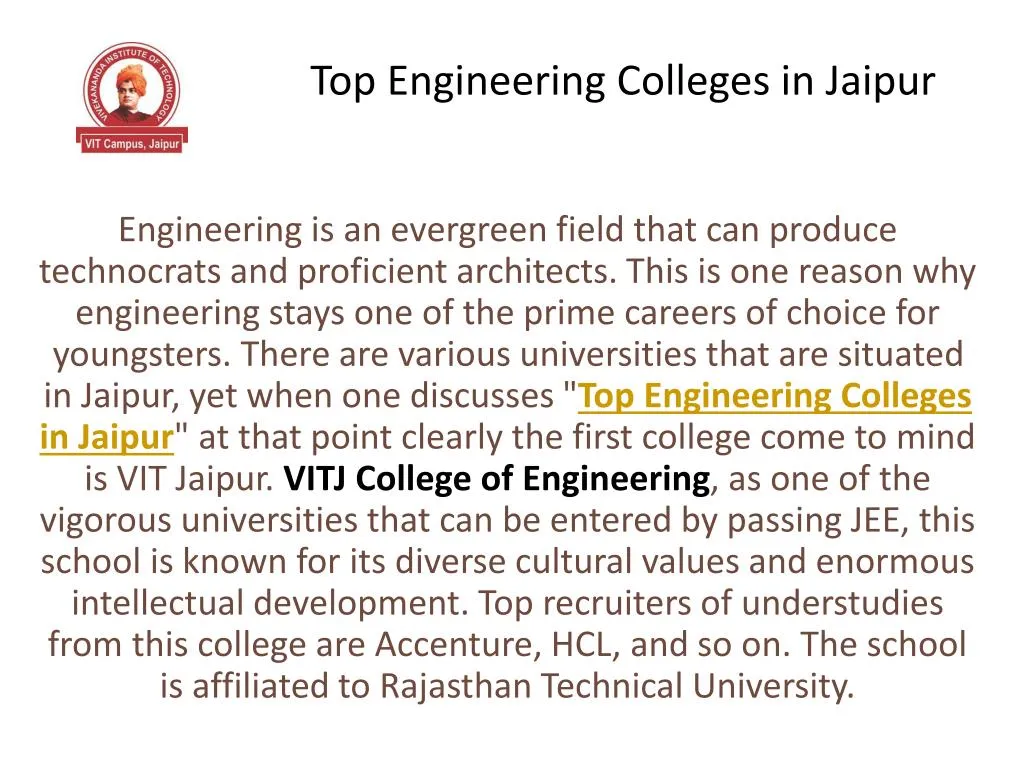 top engineering colleges in jaipur