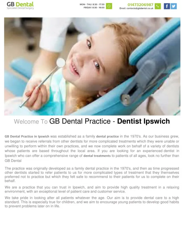 Dental Treatments to Patients of All Ages