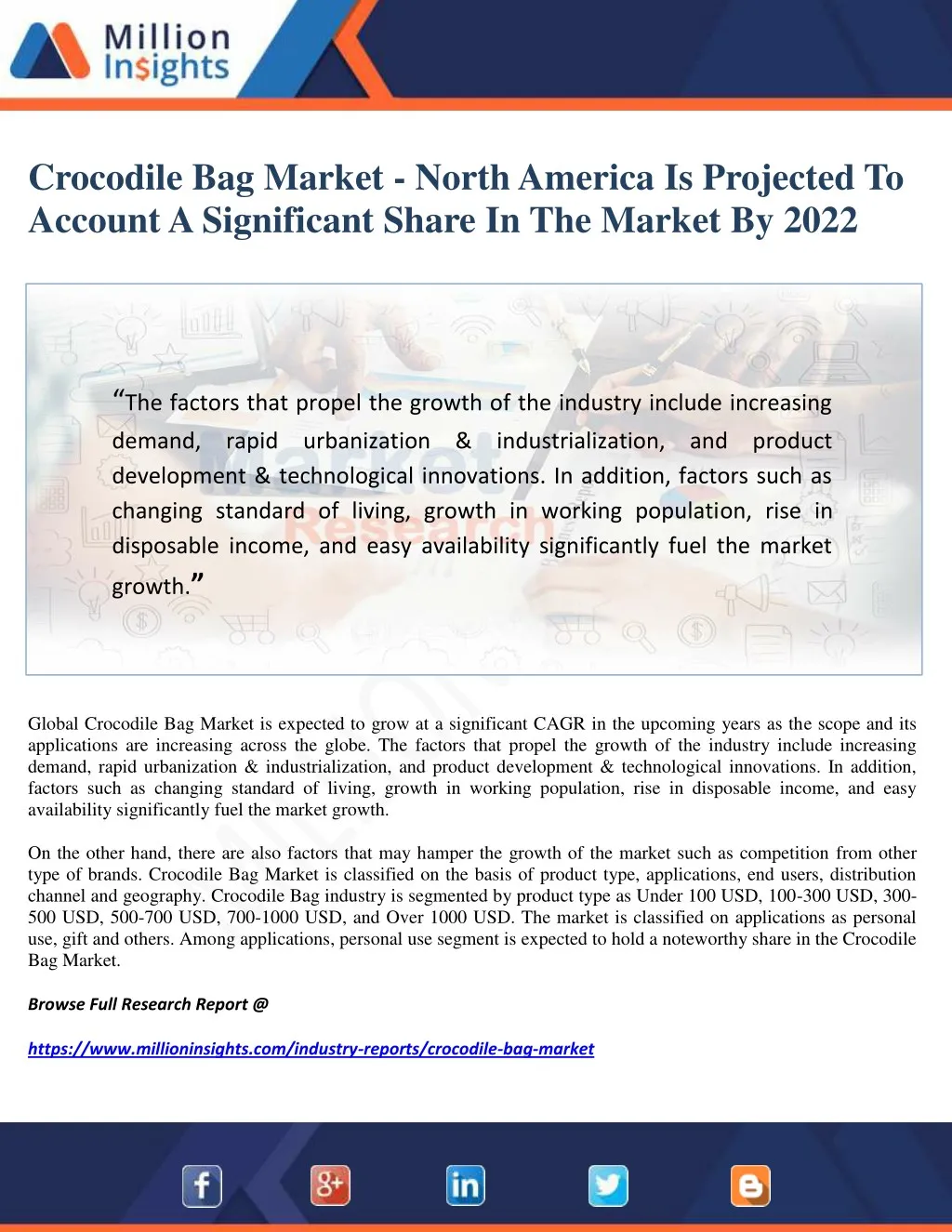 crocodile bag market north america is projected