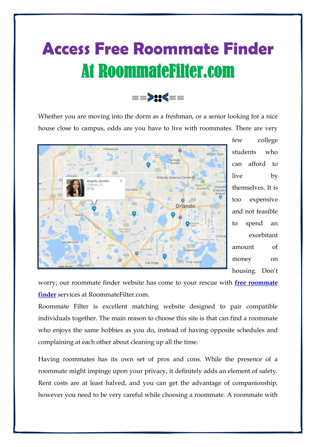 access free roommate finder at at roommatefilter