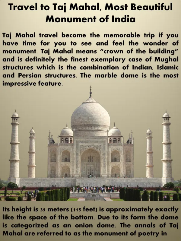 Travel to Taj Mahal, Most Beautiful Monument of India