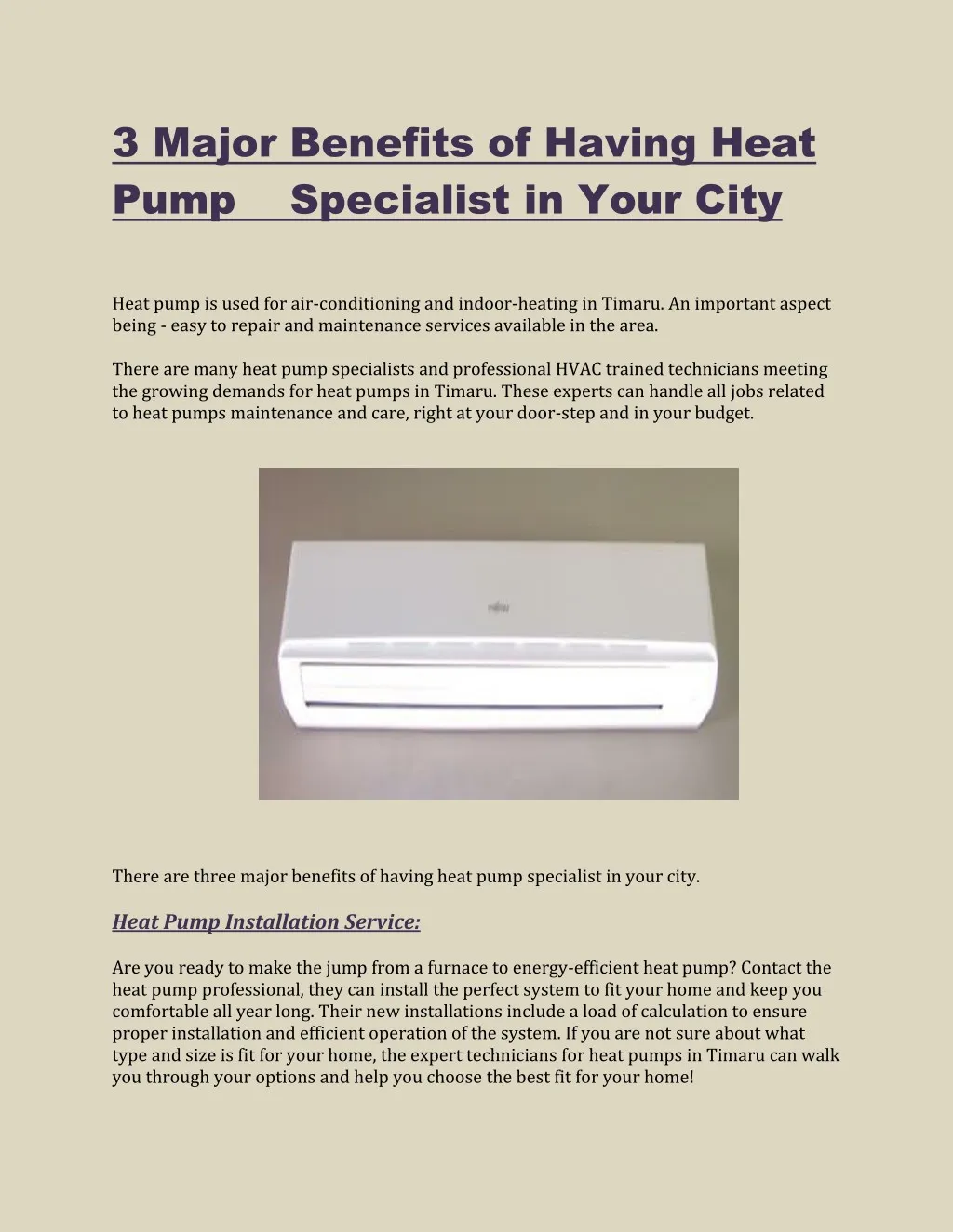3 major benefits of having heat pump specialist