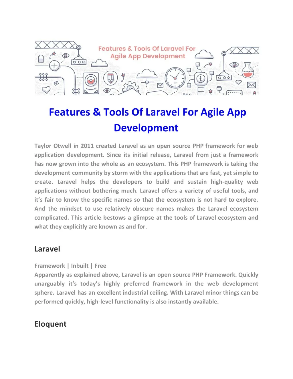 features tools of laravel for agile