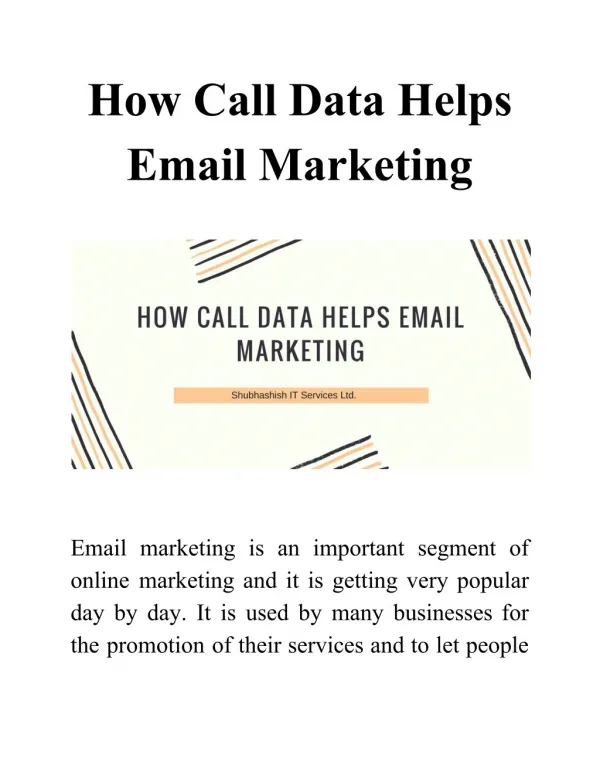 How Call Data Helps Email Marketing