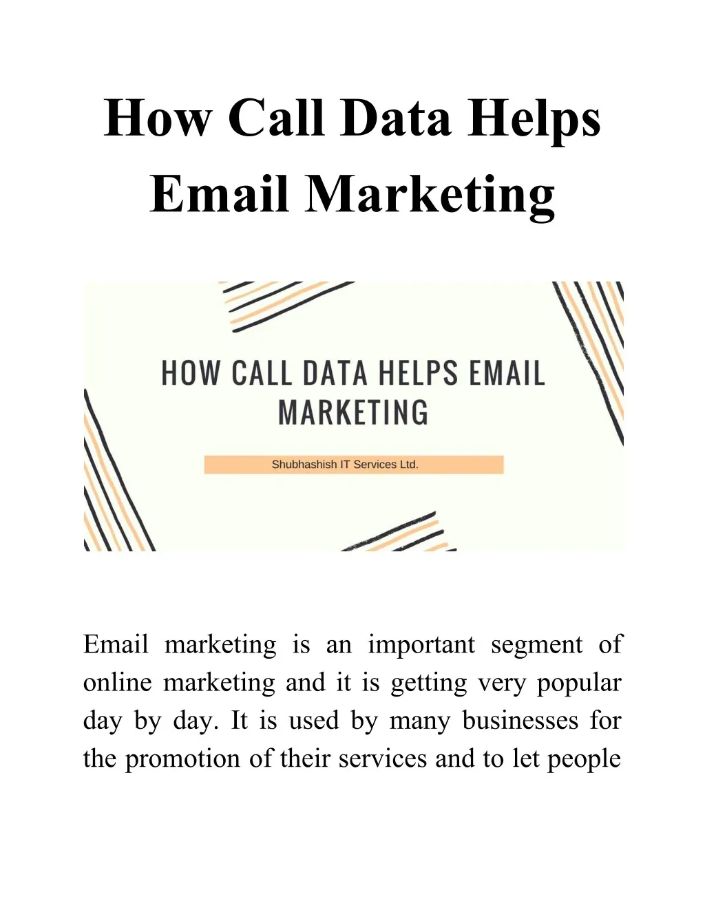how call data helps email marketing