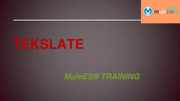 MuleESB Training Online With Live Projects Free Demo-Tekslate