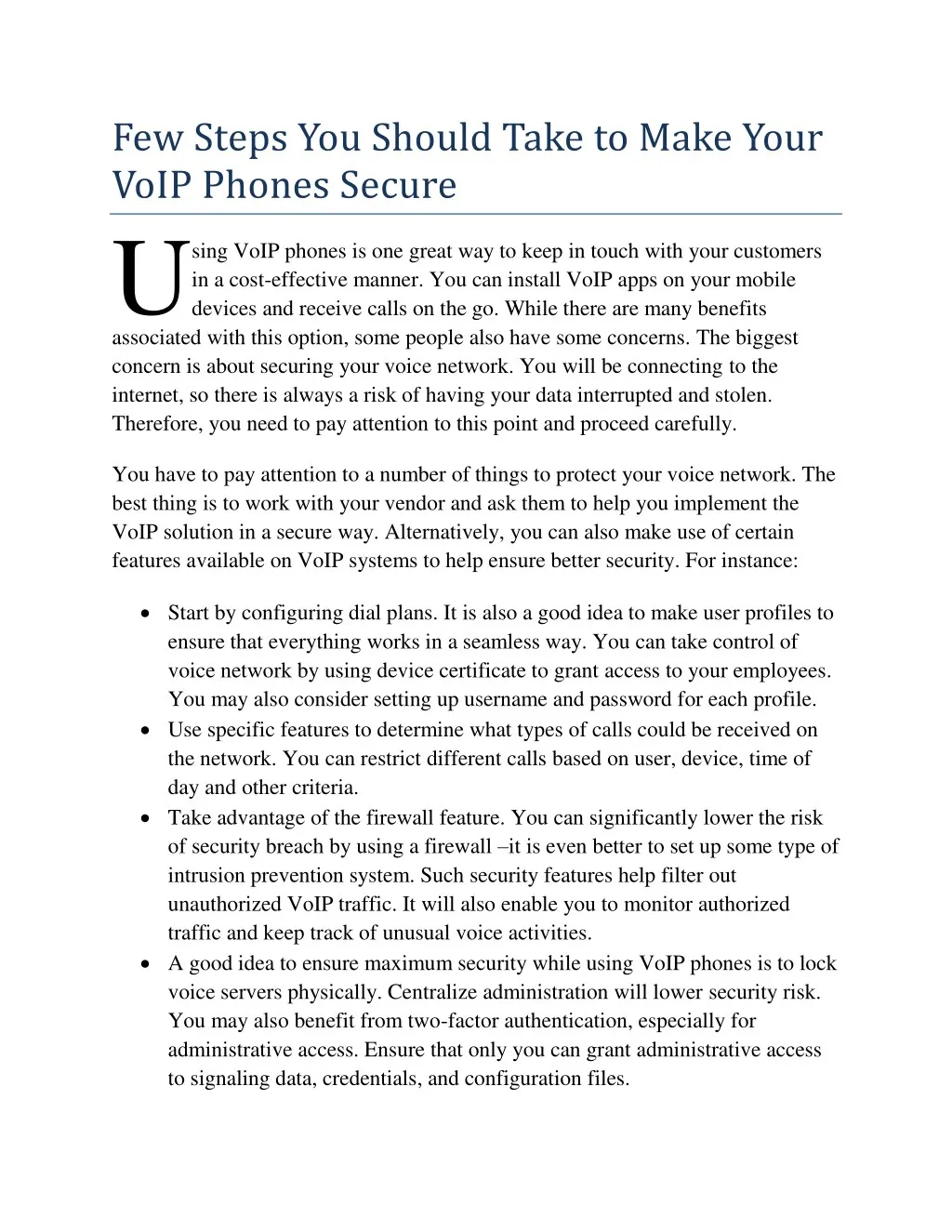 few steps you should take to make your voip