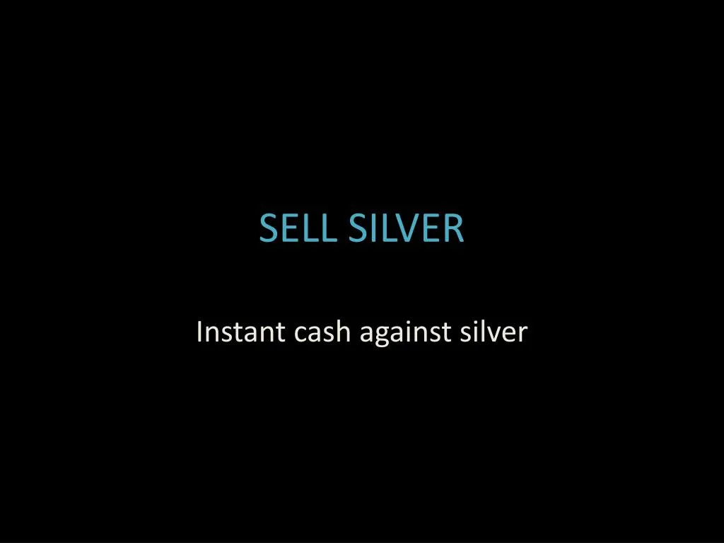 sell silver