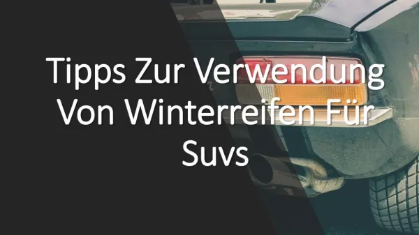 tipps zur verwendung von winterreifen f r suvs