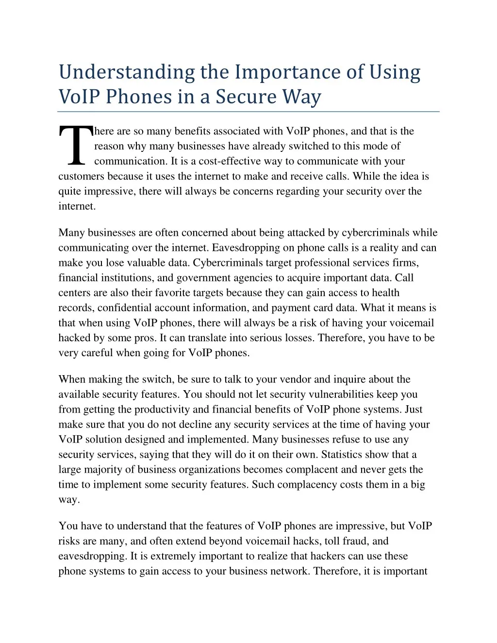 understanding the importance of using voip phones