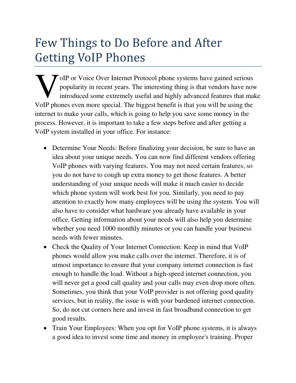 few things to do before and after getting voip