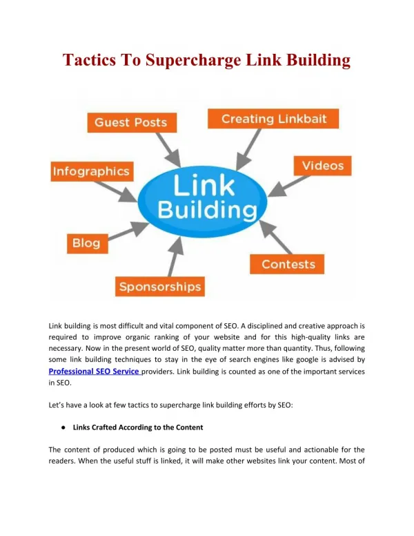 Tactics To Supercharge Link Building