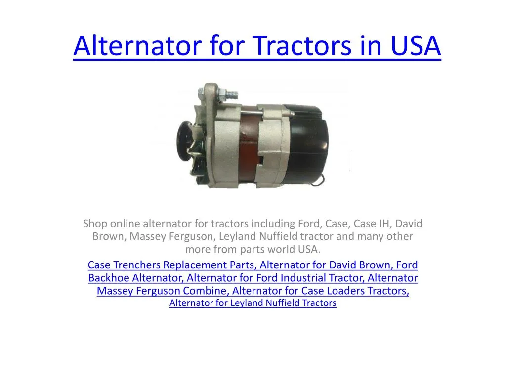 alternator for tractors in usa