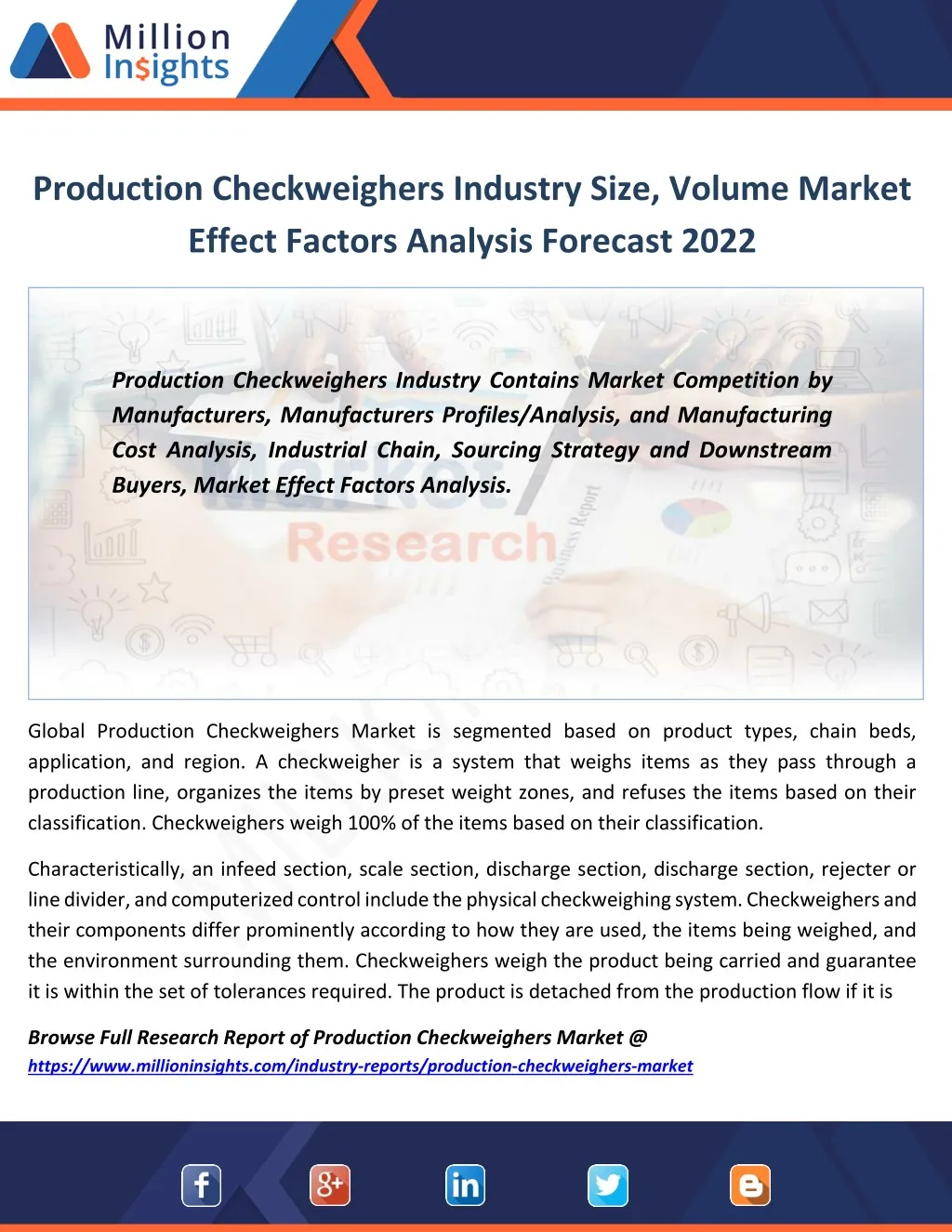 production checkweighers industry size volume