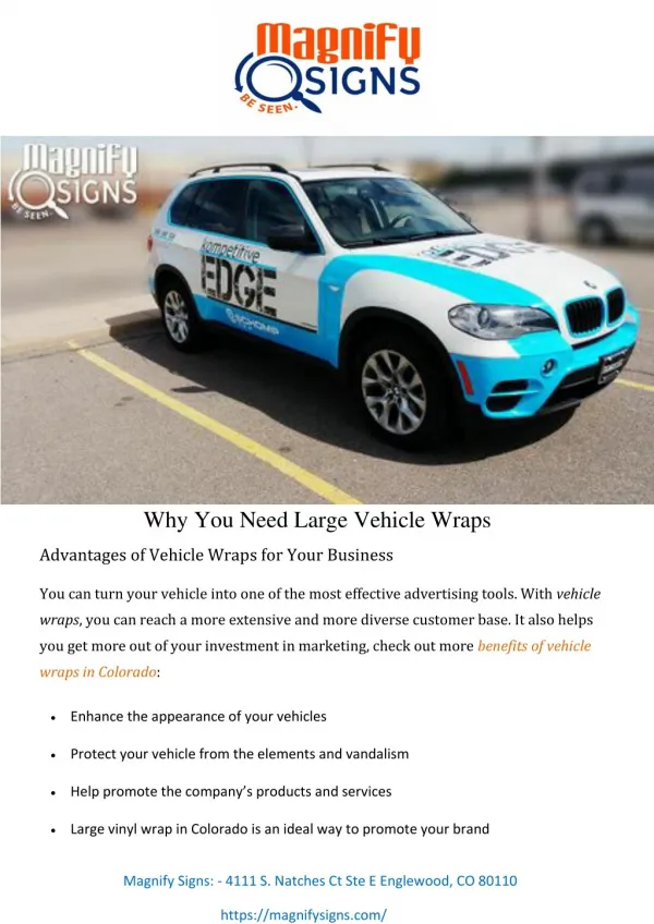 Why You Need Large Vehicle Wraps