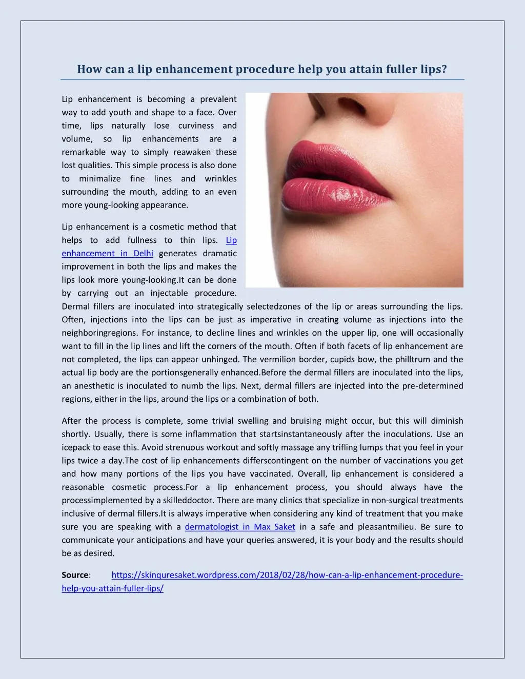 how can a lip enhancement procedure help