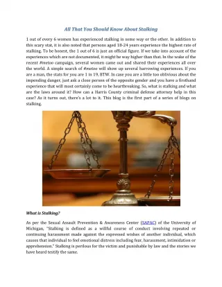 All That You Should Know About Stalking - slide 1