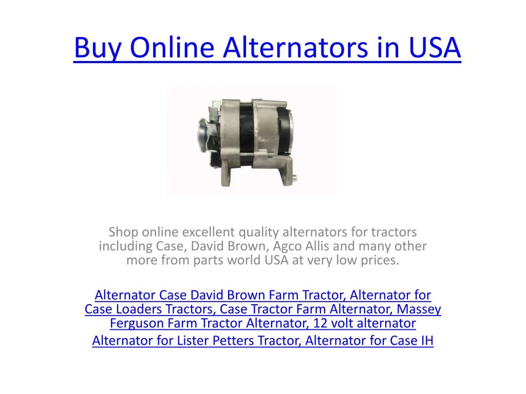 buy online alternators in usa