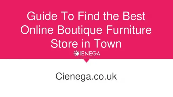Boutique Furniture Stores - Cienega