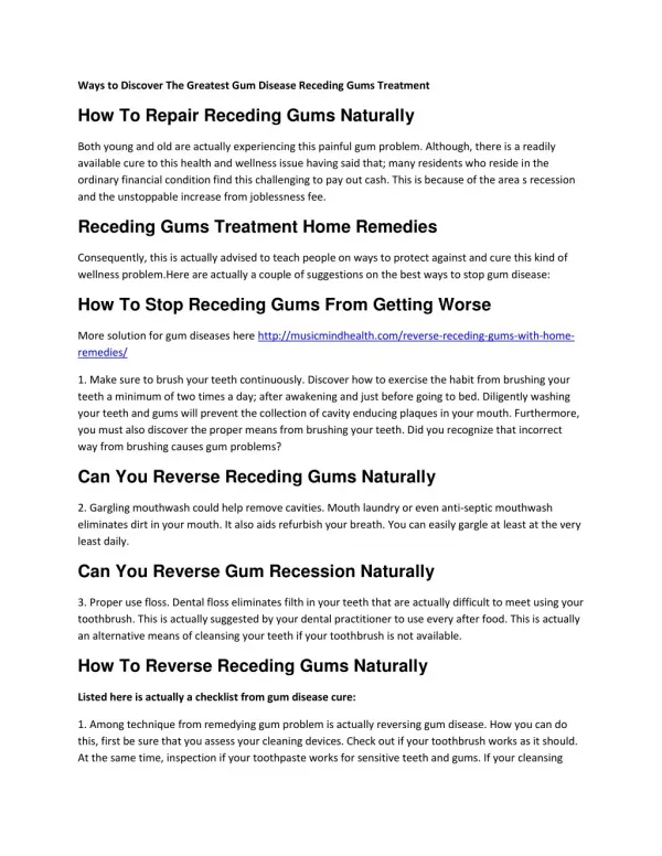 How To Repair Receding Gums Naturally